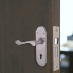 Victorian Rectory Satin Chrome Lever Door Handle Pack - BS3621 5 Lever Lock - tradefit - 6