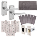Contractor Satin Aluminium Door Handle Fire Door Pack - Latch - FD30/60