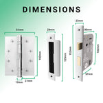 Euroda - Plus Polished Chrome Fire Door Handle Pack - Sash Lock - FD30/60 - tradefit - 5