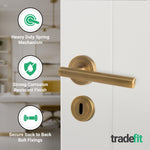 Olbia Antique Brass Lever on Rose Door Handle Pack - 64mm Sashlock - tradefit - 4