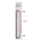 Architectural Pull Handle On Plate - Engraved Pull - 475 x 75mm - Satin Aluminium - tradefit - 1