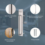 Architectural Pull Handle On Plate - Engraved Pull - 475 x 75mm - Satin Aluminium - tradefit - 3