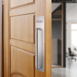 Architectural Pull Handle On Plate - Engraved Pull - 475 x 75mm - Satin Aluminium - tradefit - 5