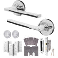 Euroda Polished Chrome Lever on Rose Fire Door Handle Pack - 3 Lever Lock - FD30/60