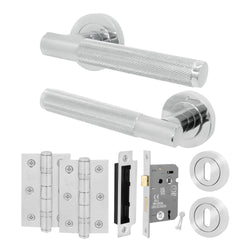 Dumont Polished Chrome Lever on Rose Door Handle Kit - Sashlock