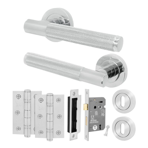 Dumont Polished Chrome Lever on Rose Door Handle Kit - Sashlock - Featured Image