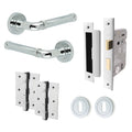 Santana Polished Chrome Lever on Rose Door Handle Kit - Sashlock