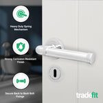 Santana Polished Chrome Lever on Rose Door Handle Kit - Sashlock - tradefit - 2