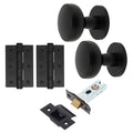 Martil Matt Black Mortice Door Knob Kit - 76mm Latch