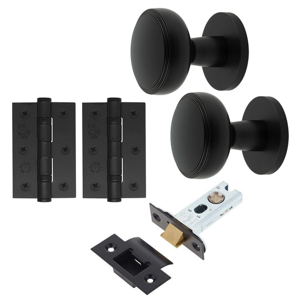 Martil Matt Black Mortice Door Knob Kit - 76mm Latch - tradefit - Featured Image