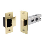 3 inch/76mm Tubular Latch Bolt Through - 57mm Backset - Satin Brass - tradefit - 1