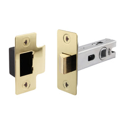 3 inch/76mm Tubular Latch Bolt Through - 57mm Backset - Satin Brass - tradefit