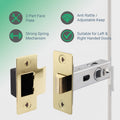 2.5 inch/64mm Tubular Latch Bolt Through - 44mm Backset - Satin Brass - tradefit