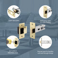 2.5 inch/64mm Tubular Latch Bolt Through - 44mm Backset - Satin Brass - tradefit