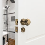 Beehive Antique Brass Mortice Door Knob Kit - 76mnm Bathroom Deadbolt - tradefit - 5