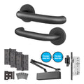Fire Door Kit - Office Non Locking Door - Medium Duty - Matt Black
