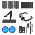 Fire Door Kit - Office Non Locking Door - Medium Duty - Matt Black