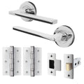 Euroda Polished Chrome Lever on Rose Door Handle Pack - Latch