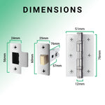 Euroda Polished Chrome Lever on Rose Door Handle Pack - Latch - tradefit - 5
