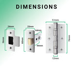 Euroda - Plus Polished Chrome Lever on Rose Door Handle Pack - Latch - tradefit - 5