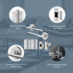 Euroda Polished Chrome Lever on Rose Door Handle Pack - Latch - tradefit - 3