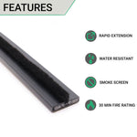 Intumescent Fire Door Seal Strip - Fire and Smoke - 20x4x2100mm - Black - Trade Pack of 100 - tradefit - 2