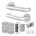 Return to Door Lever on Rose Aluminium Door Handle Kit - Medium Duty - 80mm Euro Sashlock and Double Cylinder - Master Keyed