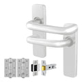 Return to Door Lever on Backplate Satin Aluminium Door Handle Kit - Medium Duty - 76mm Latch