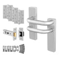 Return to Door Lever on Backplate Stainless Steel Door Handle Kit - Medium Duty FD30/60 - 76mm Latch