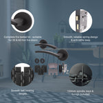 Euroda - Plus Black Lever on Rose Fire Door Handle Pack - 3 Lever Lock - FD30/60 - tradefit - 3
