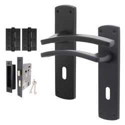 Euroda - Plus Black Door Handle Pack - Sash lock - tradefit