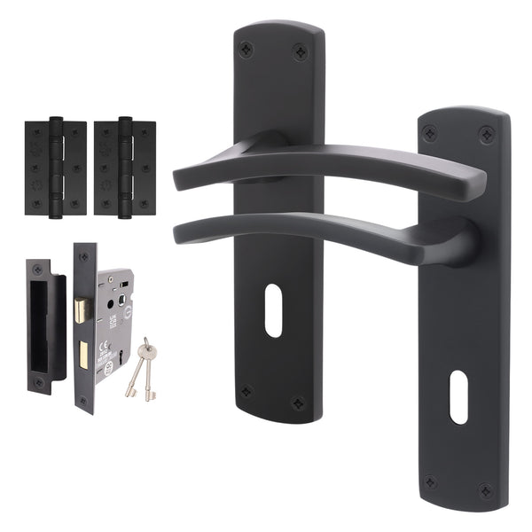Euroda - Plus Black Door Handle Pack - Sash lock - tradefit - Featured Image