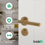 Olbia Antique Brass Lever on Rose Door Handle Kit - 80mm Euro Sashlock and Thumbturn Cylinder - Keyed to Differ - tradefit - 4