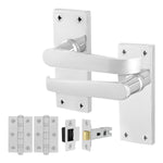 Straight Pattern Polished Chrome Door Handle Pack - 64mm Latch - tradefit - 1