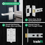 Straight Pattern Polished Chrome Door Handle Pack - 76mm Latch - tradefit - 5