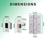 Euroda - Plus Satin Chrome Lever on Rose Door Handle Pack - Latch - tradefit - 5