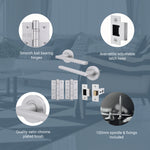 Euroda Satin Chrome Lever on Rose Door Handle Pack - Latch - tradefit - 3