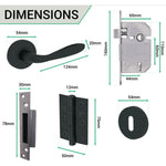 Sassari Matt Black Lever on Rose Door Handle Pack - BS3621 5 Lever Lock - tradefit - 5