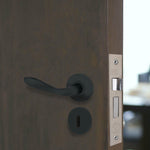 Sassari Matt Black Lever on Rose Door Handle Pack - BS3621 5 Lever Lock - tradefit - 7