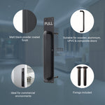 Architectural Pull Handle On Plate - Engraved Pull - 475 x 75mm - Matt Black - tradefit - 3