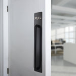 Architectural Pull Handle On Plate - Engraved Pull - 475 x 75mm - Matt Black - tradefit - 5