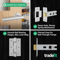 Mitre Lever on Rose Stainless Steel Door Handle Kit - Medium Duty - 76mm Latch - tradefit