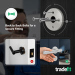 Dumont Polished Chrome Lever on Rose Door Handle Kit - Medium Duty FD30/60 - 80mm Euro Sashlock and Thumbturn Cylinder - Keyed to Differ - tradefit - 3