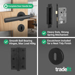 Vigo Lever on Rose Matt Black Door Handle Kit - Medium Duty - 64mm Sashlock - tradefit - 5