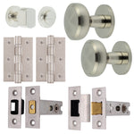 Martil Satin Nickel Mortice Door Knob Kit - 76mm Bathroom Deadbolt - tradefit - 1