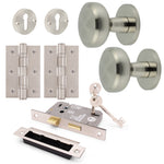 Martil Satin Nickel Mortice Door Knob Kit - 80mm Sashlock - tradefit - 1