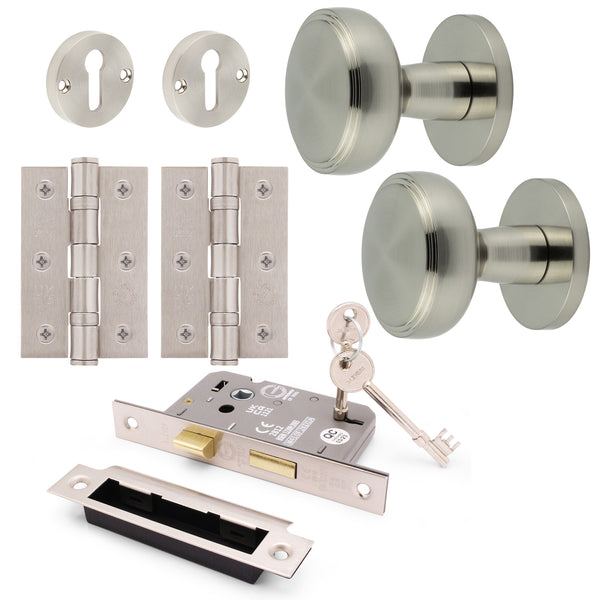 Martil Satin Nickel Mortice Door Knob Kit - 80mm Sashlock - tradefit - Featured Image