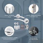 Euroda - Plus Polished Chrome Lever on Rose Fire Door Handle Pack - Bathroom - FD30/60 - tradefit - 3