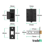 Dumont Matt Black Lever on Rose Door Handle Kit - Medium Duty FD30/60 - 76mm Latch - tradefit - 5