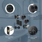 Victorian Black Mortice Door Knob Kit - 76mm Bathroom Deadbolt & 76mm Hinges - tradefit - 4
